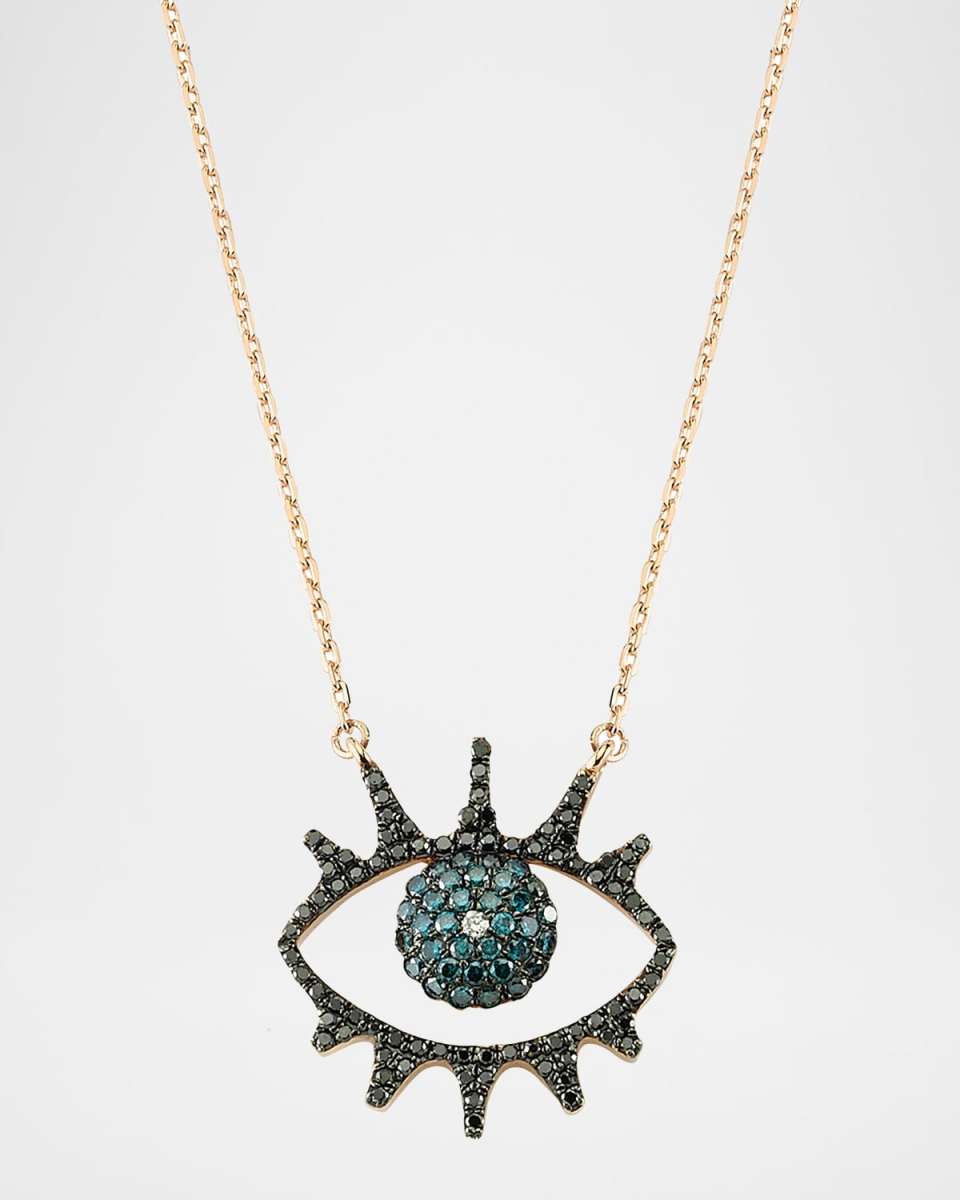 Eye Light Open Multi-Diamond Pendant Necklace